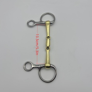 Bridon de style britannique sur mesure avec extrémités en acier inoxydable 304 et trois sections en laiton au centre - Product Image 2