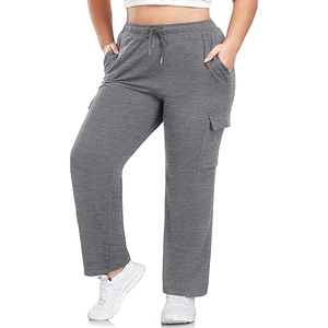 Pantalon cargo en coton pour femme, style streetwear, décontracté, coupe ample, 6 poches, vente en gros OEM - Product Image 1