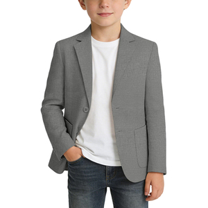 Blazer d'été léger pour garçons, veste de sport ajustée à revers crantés, uniforme scolaire pour adolescents - Product Image 4