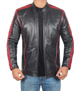 Chaqueta de Motociclista de Piel de Cordero Negra para Hombre - Estilo Café Racer Hecha a Medida al por Mayor - Product Image 1