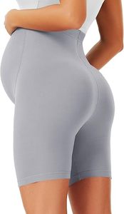 Pantalones cortos de maternidad para embarazo, de cintura alta, que cubren la barriga, para mujer embarazada, tipo ciclista, sin costuras - Product Image 3