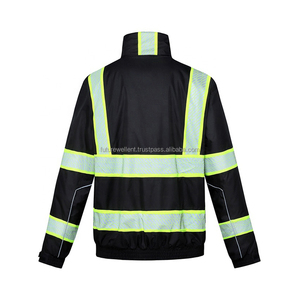 Chaqueta de trabajo de construcción reflectante de seguridad de alta visibilidad personalizada para hombres, ropa de trabajo impermeable con cremallera negra, chaqueta de nuevo estilo - Product Image 2