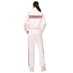 Conjunto Deportivo de Dos Piezas para Mujer, Chaqueta con Cierre Completo y Cuello Alto, Pantalones de Pierna Recta con Rayas en Contraste, Cintura Elástica, Venta al Por Mayor, Personalizado OEM - Product Image 2