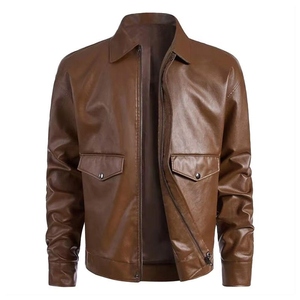 Veste en cuir de mouton véritable effet croco noir, haute qualité, cuir pleine fleur, pour homme, tendance, coupe slim. - Product Image 2