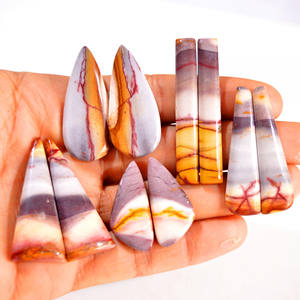 Piedra Preciosa de Jaspe Mookaite Natural Pulida, Cabujón de 15-25 mm, Colores Rojo Marrón Blanco, Decoración para el Hogar, Piedra para Joyería - Product Image 2