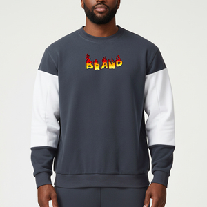 Factory Price <b>Men</b> Vintage Streetwear Heavy Cotton Oversized Sweatshirt <b>Pullover</b> Wholesale Supplier - Product Image 4
