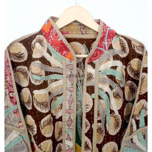 Wholesale 100% Cotton Designer <b>Kantha</b> <b>Jacket</b> MultiColor Ethnic Style Embroidery with open closure Handmade Vintage <b>kantha</b> <b>jacket</b> - Product Image 2