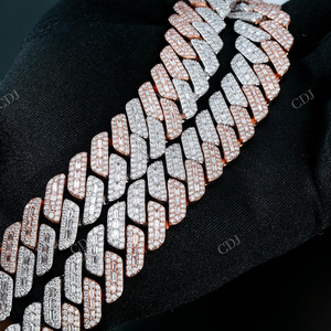 17MM 22" Fully Iced Miami Cuban Link <b>Chain</b> Wholesale VVS D Moissanite Gold Plated Sterling Silver Men's GRA Certified <b>Necklaces</b> - Product Image 4