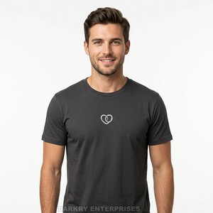 Custom T Shirt Manufacturer Mens Black Minimalist Rose Embroidery Graphic Tee High Quality Cotton <b>Tshirt</b> Wholesale Men Clothing - Product Image 5