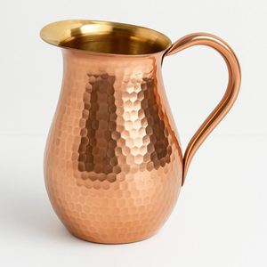 Ensemble de carafes en cuivre pour cuisine compacte, service d'eau en métal avec verres, durable et réutilisable, vaisselle de cuisine et de salle à manger - Product Image 1