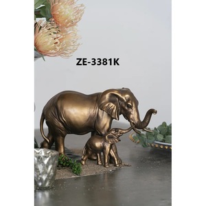 Figurine d'éléphant en laiton plaqué or, sculpture animale, décoration d'intérieur, art de moulage 3D, statuette décorative - Product Image 3