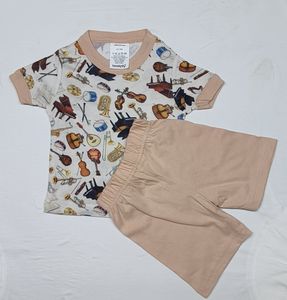 Ensemble T-shirt et Short en Coton Doux à Manches Courtes pour Bébé Garçon et Tout-Petit, Motif Imprimé Décontracté, Nouvelle Collection Boutique, Offre Spéciale Été - Product Image 3
