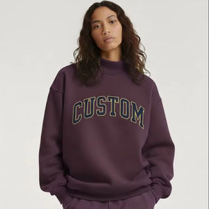 บริการ OEM เสื้อสเวตเชิ้ตคอตตอนทรงหลวม คอสูง แบบสวมใส่สบายสำหรับฤดูใบไม้ร่วงและฤดูหนาว  รักษ์โลก  ปรับแต่งลายด้านหน้าได้ - Product Image 1