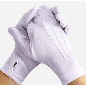 Gants tactiles respirants 100 % coton blanc de qualité supérieure avec logo personnalisé pour toutes les saisons, idéaux pour les fanfares, les uniformes médicaux et l'usage quotidien en extérieur - Product Image 1