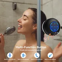 Lecteur audio sans fil étanche avec ventouse et lumières LED RGB pour salle de bain, douche, sports de plein air – Cadeau, fournitures en gros