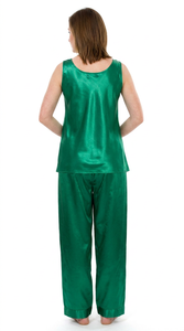 Conjunto de Pijama Informal de Satén para Mujer, con Cintura Elástica, Sin Mangas, Elegante, para Primavera, Verano y Otoño - Product Image 5