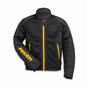 เสื้อแจ็คเก็ตมอเตอร์ไซค์ Ducati สำหรับผู้ชาย ระบายอากาศได้ดี สีดำ-เหลือง ซิป คอตั้ง ทรงปกติ สไตล์นักขี่มอเตอร์ไซค์ สำหรับฤดูร้อน - Product Image 1