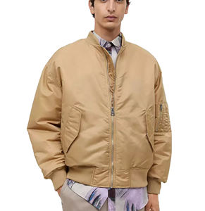 Blouson Bomber de Baseball Américain Personnalisé 2026 Style Décontracté Col Montant Simple Boutonnage Service OEM Teint Uni Hiver - Product Image 3