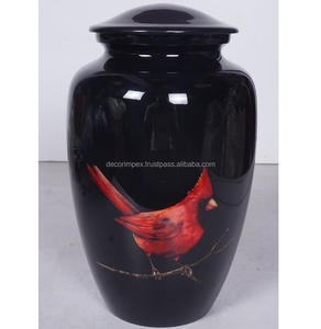Urnas Funerarias de Metal Rojo Cardinal Hechas a Mano, Modernas y Exclusivas, para Cenizas Humanas, Urna Decorativa Conmemorativa - Product Image 1
