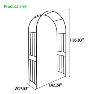 ซุ้มโค้งโลหะสีดำสำหรับสวนกลางแจ้ง ขนาด L42.24 x W17.52 x H85.82 ซม. สำหรับพยุงต้นไม้เลื้อย ศาลาพักผ่อนกลางแจ้ง - Product Image 6