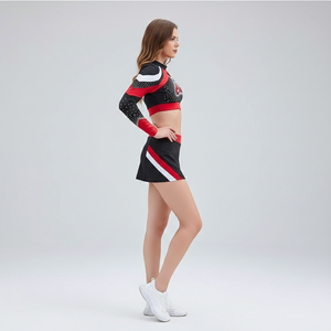 ชุดยูนิฟอร์มเชียร์ลีดเดอร์พร้อมสีตามสั่ง พิมพ์ลายแบบซับลิเมชั่น และปักโลโก้ ชุดเชียร์ทีม รับผลิตแบบ OEM ขายส่ง - Product Image 3