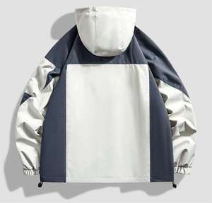 Unisex Lightweight <b>Waterproof</b> Quilted Autumn <b>Jacket</b> Mandarin Collar Embroidered Front Canvas Fabric Polyester Filled Outdoor - Product Image 3
