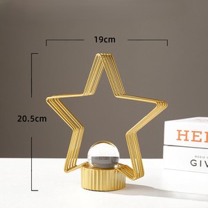 Modern Metal <b>Star</b> and <b>Tree</b> Christmas Decor with Glass Orbs Gold Finish Handcrafted Holiday Table Decoration Christmas decor - Product Image 5