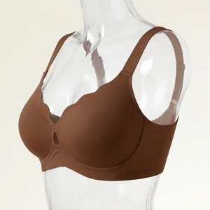 Soutien-gorge de sport sans couture pour femme, col en V profond, maintien moyen, couleur unie, bretelles réglables, vêtements de yoga, spandex, polyester - Product Image 5