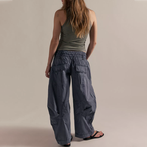 Women Street Wear Trendy Ladies Pant High Waist Casual Loose <b>Balloon</b> Stripped Barrel Trousers Wide Leg Sweatpants - Product Image 2