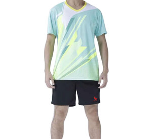 ชุดเสื้อผ้าเทนนิสคุณภาพสูง แขนสั้น น้ำหนักเบา แห้งเร็ว ระบายอากาศได้ดี พร้อมโลโก้สั่งทำด้านหน้า เหมาะสำหรับฝึกซ้อมประจำวัน - Product Image 1