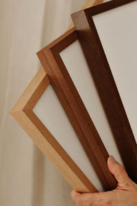 Qianmu A08 Modern Customized Shape Wood Foldable Vertical Wall <b>Mount</b> Photo <b>Frame</b> <b>with</b> 2-color Silk Screen Printing - Product Image 4