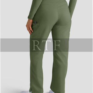 Pantalon de yoga pour femme à 4 poches avec ceinture en tricot, en nylon/coton, respirant et écologique, longueur intégrale, par RAW to FINE - Product Image 6