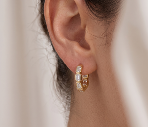 <b>Hoops</b> <b>Earrings</b> Diamond <b>Earrings</b> Gold and <b>Silver</b> <b>Earrings</b> Lab Grown Diamonds <b>Earrings</b> <b>Hoops</b> Fine Jewelry for Women - Product Image 6