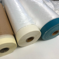 Rouleau polyvalent de film de protection en toile caoutchoutée, idéal pour les travaux de peinture, ruban de masquage en tissu PE blanc