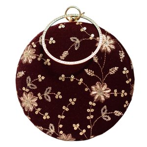 Turquoise Blue Round Embroidered <b>Clutch</b> Bag Luxury <b>Wedding</b> Evening Handbag for Women Occasions - Product Image 1