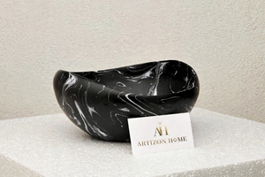 Contemporary resin fruit <b>bowl</b> Elegant artistic pattern <b>bowl</b> Resin salad serving <b>bowl</b> Decorative <b>snack</b> <b>bowl</b> for home - Product Image 4