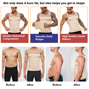 Customized Teenagers Men's Slimming Breathable Embroidery High Compression Fitness Body Shapewear Corset - Product Image 4