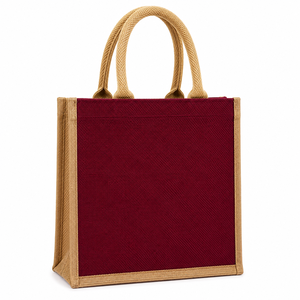 Geometric Pattern Heavy Duty Jute Shopping <b>Bag</b> <b>Medium</b> <b>Size</b> Hand Carry Tote for Beach and Groceries - Product Image 3