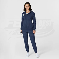 Kadınlar İçin Özelleştirilebilir Renkli Kapüşonlu Fermuarlı Cep Telefonu Kartları İçin Cepli Hafif Polyester Örme Sweatshirt Hastane Kullanımı Özelleştirilebilir