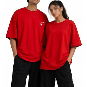 T-shirt unisexe à épaules tombantes, coupe ample personnalisée, style urbain, fournisseur de vêtements en gros, t-shirt unisexe oversize d'été - Product Image 1