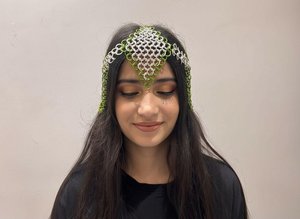 Anodized Chainmail Headpiece: Silver Medieval Crown, Cosplay Accessory, Rennaissance Festival Crown - Product Image 2