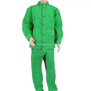 Combinaison de soudage complète en cuir de vachette pleine fleur pour soudeurs, combinaisons de sécurité industrielles et vêtements de protection anti-étincelles pour le soudage - Product Image 3