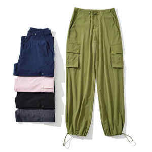 Pantalon de survêtement unisexe OEM avec cordon de serrage, taille élastique, streetwear, multi-poches, coupe large, séchage rapide, en molleton délavé à l'acide, collection printemps - Product Image 5