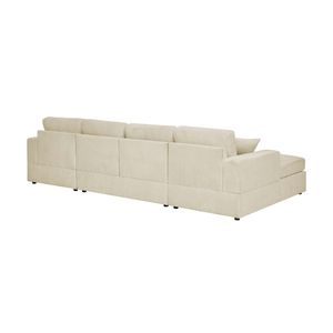 Divano Sezionale a 3 Posti in Corduroy con Doppia Chaise Longue, Comodo per Soggiorno - Product Image 4