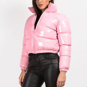 Women's <b>Quilted</b> Thick Lightweight <b>Winter</b> Jacket with Detachable Collar Short Cropped Style 100% Polyester Fabric - Product Image 4