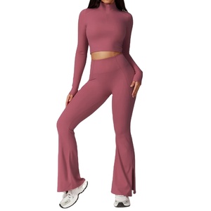 Women's Yoga Bra Gym Set Breathable and Comfortable Sports Bra with Tight Fitting Workout Clothes Solid Pattern - Product Image 2