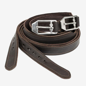 Estribos de Cuero Occidental Acolchados y Duraderos, Reposapiés de Seguridad Ecuestre, Accesorios Profesionales para Montar a Caballo, Color Marrón Sólido - Product Image 1