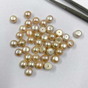 เครื่องประดับอัญมณีทรงหลังเบี้ยทรงกลมไข่มุกสีเหลืองธรรมชาติขนาด5มม. ถึง10มม. สินค้าทันสมัย - Product Image 2