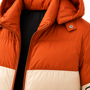Chaqueta de Invierno para Hombre con Capucha y Bloques de Color, Cuello Alto, Cierre de Cremallera, Deportiva, Resistente al Viento, Relleno de Poliéster, Corte Regular - Product Image 2