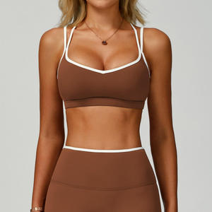 Double Shoulder Straps Camisole Removable Chest <b>Pad</b> for Material Eco-Friendly Gym Yoga Top Cross Back High Intensity <b>Running</b> - Product Image 4